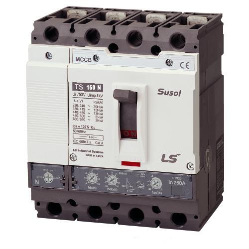 INTERRUPTOR CON REGULACION  ELECTRONICA TS160N ETS23 160A 4P L